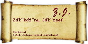 Zákány József névjegykártya